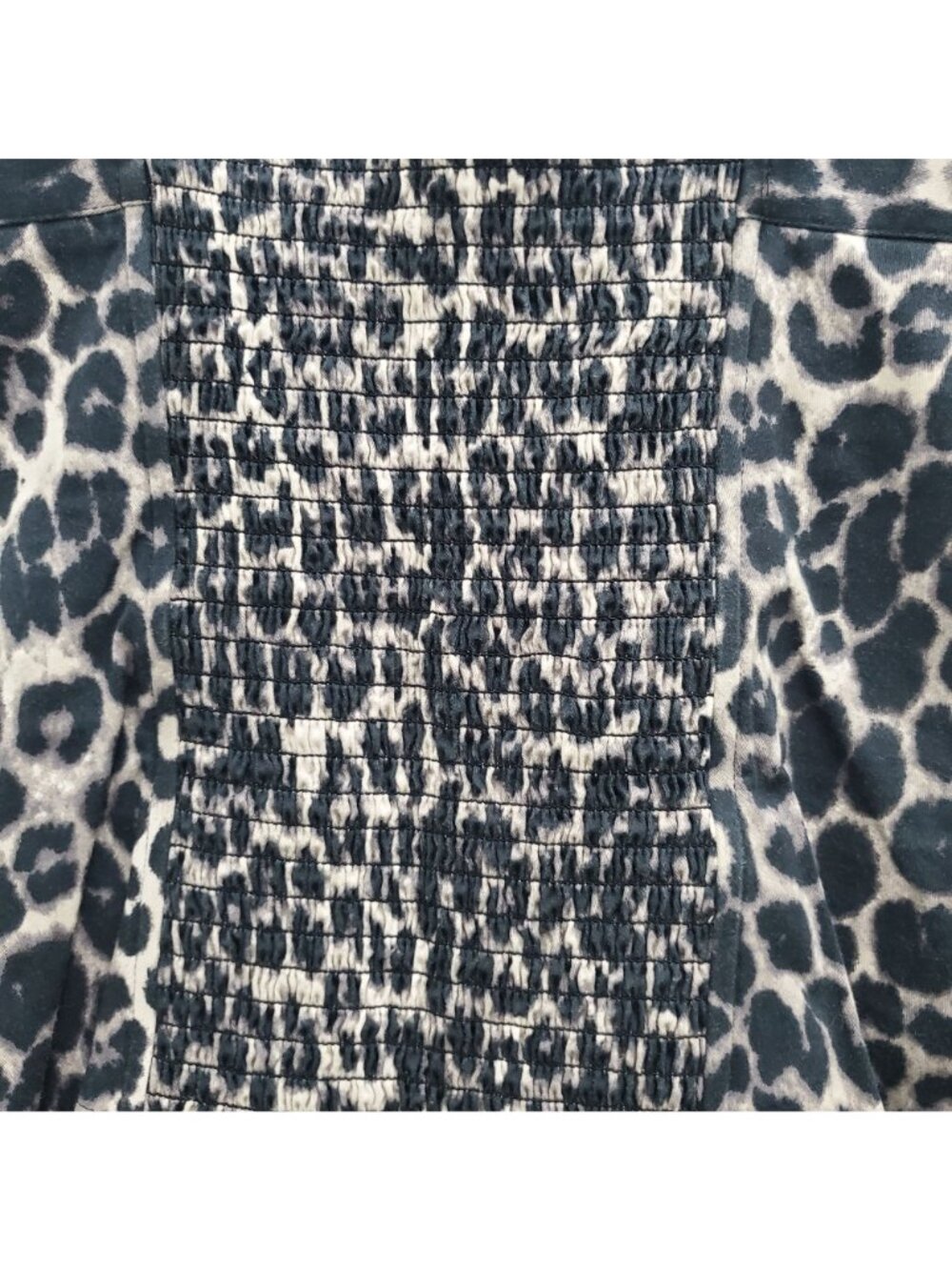 Express Women's Y2K Gray Leopard Smocked Back Hook & Eye Bustier Corset Top Sz S - Picture 7 of 8